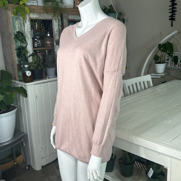 Dreamers sweater dress size M/L light blush pink with crisscross back - Picture 2 of 11